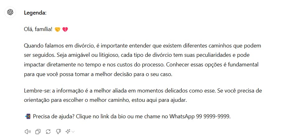 Legenda pronta para o post de direito de família e sucessões
